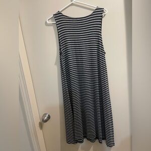 Denver Hayes Black and Gray Striped Midi Dress